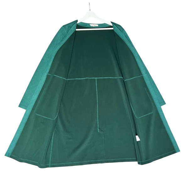 Anthroplogie Solitaire Green Fuax Suede Boho Midi Jacket, Medium - Picture 3 of 9